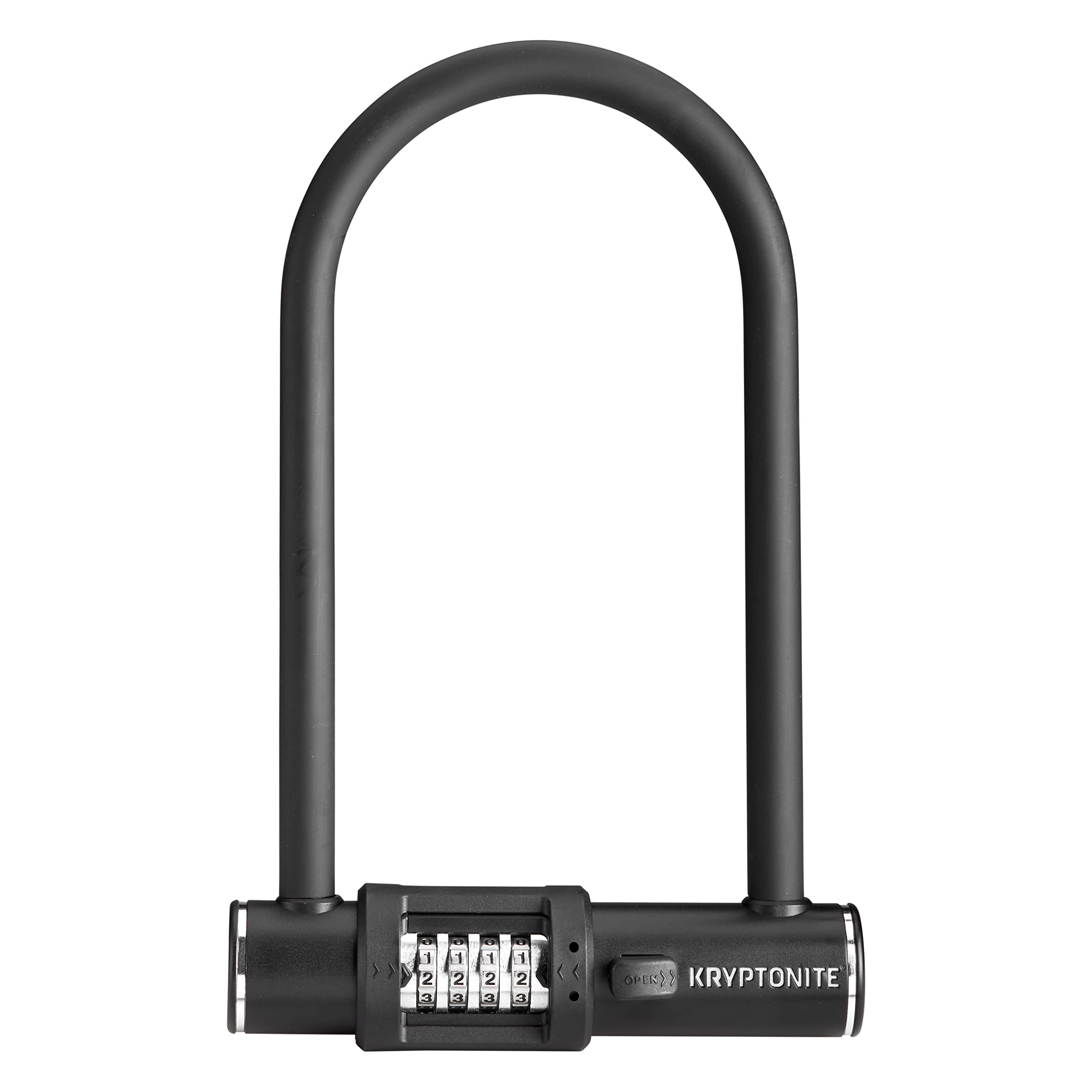 Kryptonite front view showing compact U-lock and solid protection
