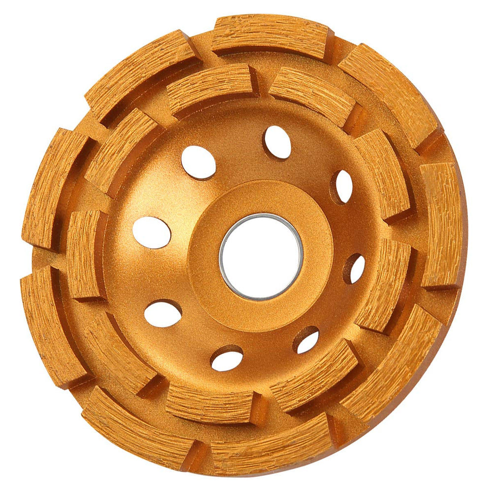 KSEIBI front view of 4.5-inch diamond cup wheel showing full face and segments for fast cutting