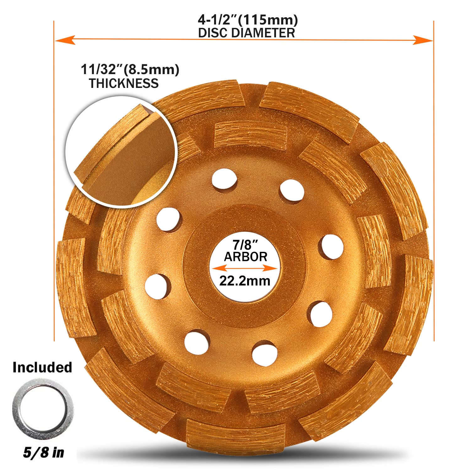 KSEIBI new versus worn wheel comparison illustrating remaining segment life and replacement timing