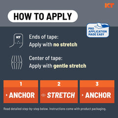 KT Tape Pro held in hand to show 10-inch precut strip size and convenience
