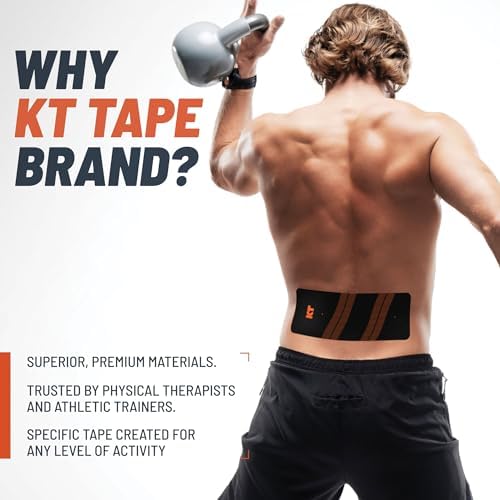 Gym scene with KT Tape Pro Wide on shoulder demonstrating movement-friendly support