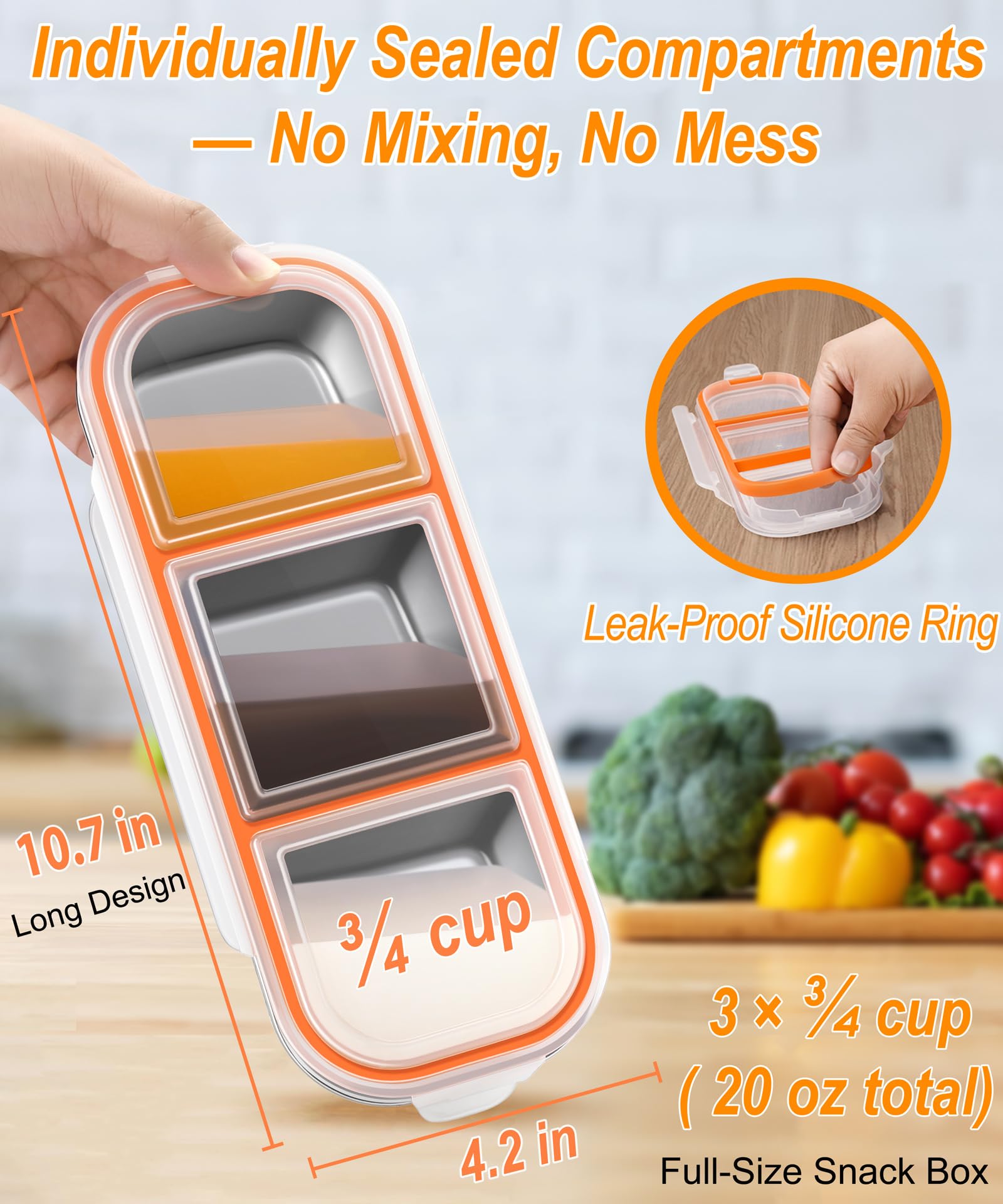 KTKUDY stacked containers in fridge showing space-saving meal-prep benefit
