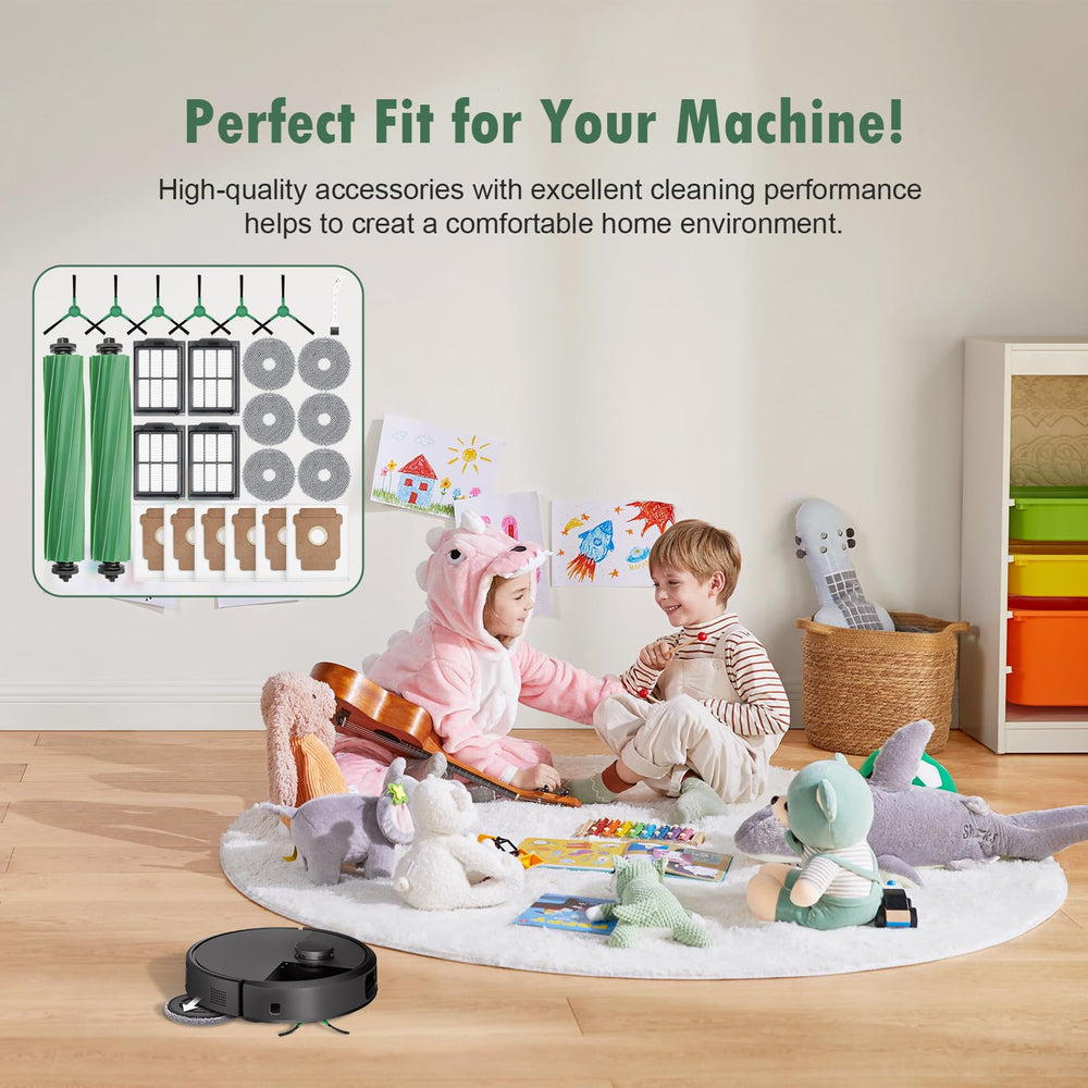 KTNAid kit contents displayed with Roomba to show scale and easy installation benefit