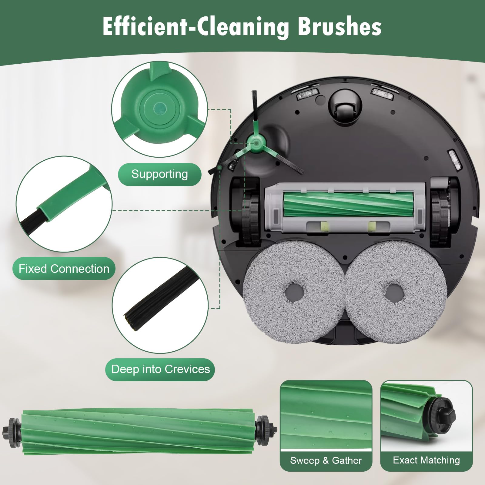KTNAid side brushes angled for edge cleaning demonstrating reach and floor protection