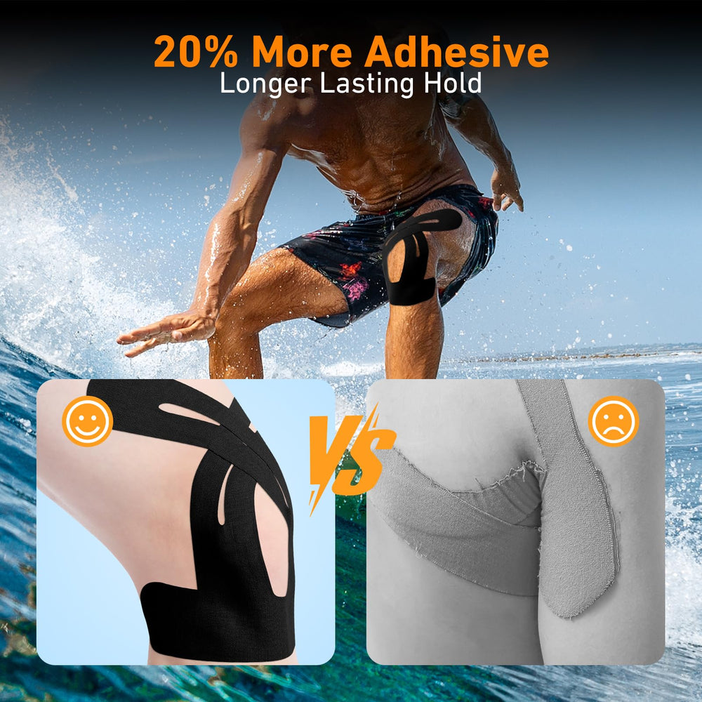 KTQUICK tape application steps on knee for quick controlled placement