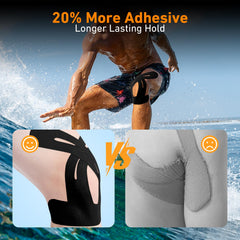 KTQUICK tape application steps on knee for quick controlled placement