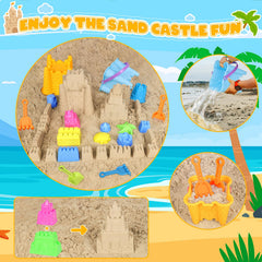 KUBUSFLY children using set to build a castle on the beach encouraging creativity