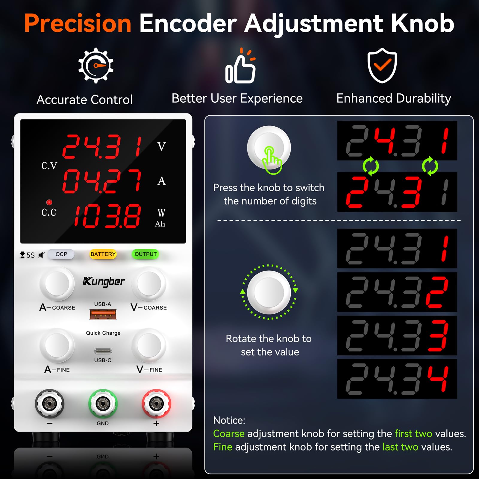 Kungber USB port charging a smartphone fast with convenient 18W output