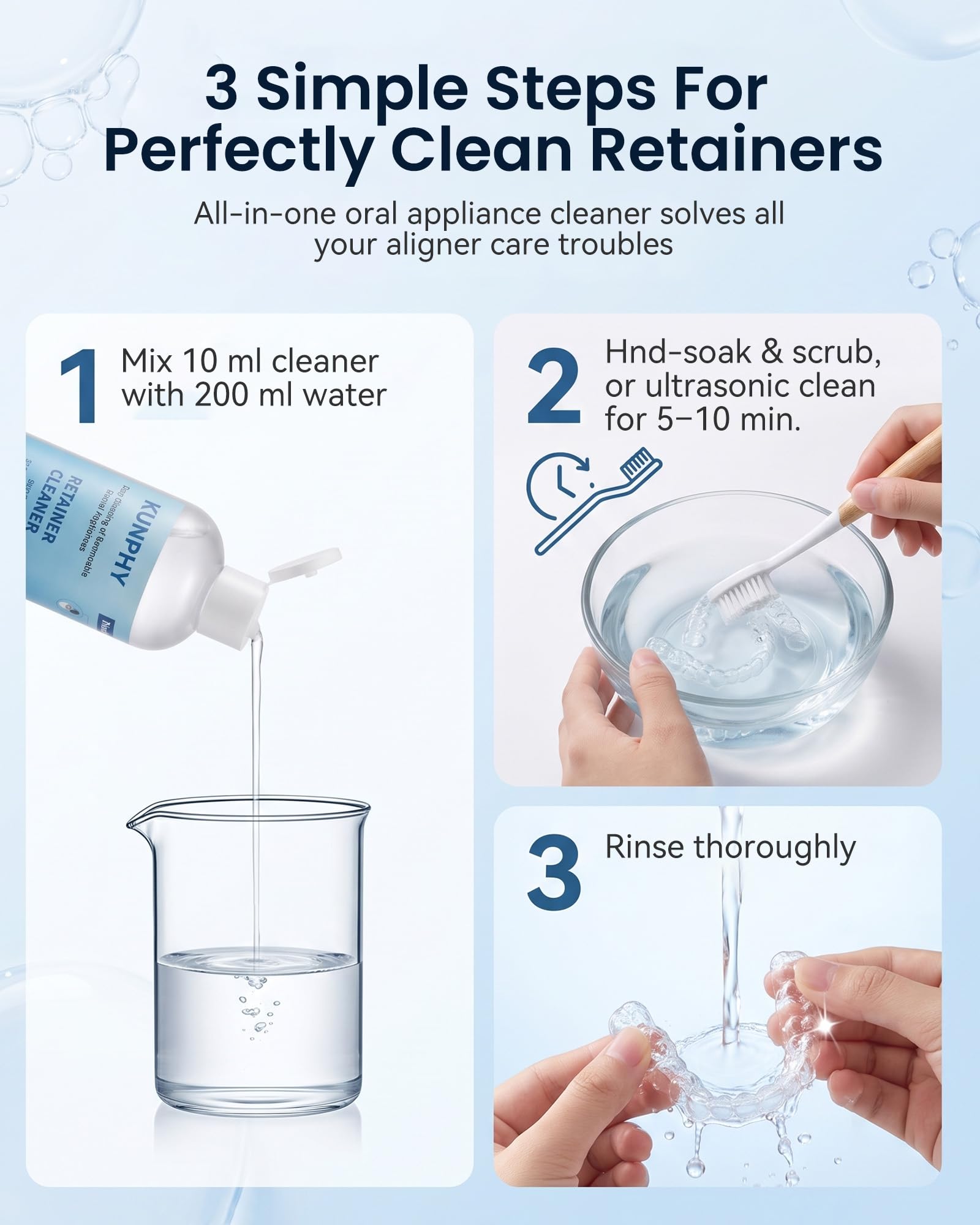 kunphy bottle cap and measuring cup demonstrating controlled dosage benefit