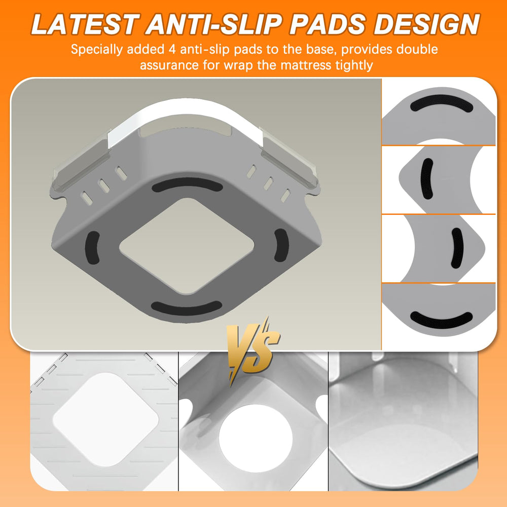 KUODIEOR in use on queen mattress keeping fitted sheet taut