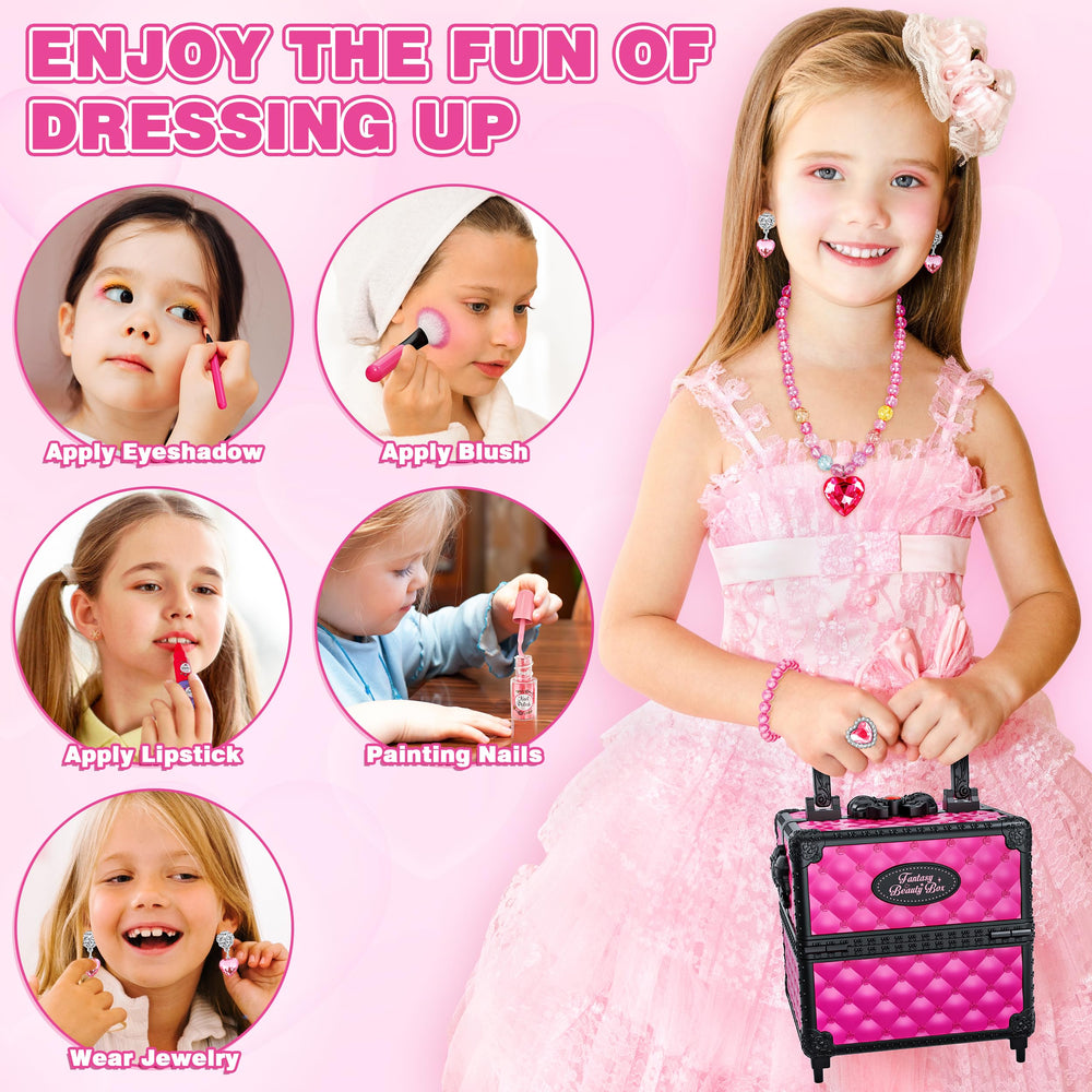 Kuovei child using vanity set promoting imaginative play and fine motor skills