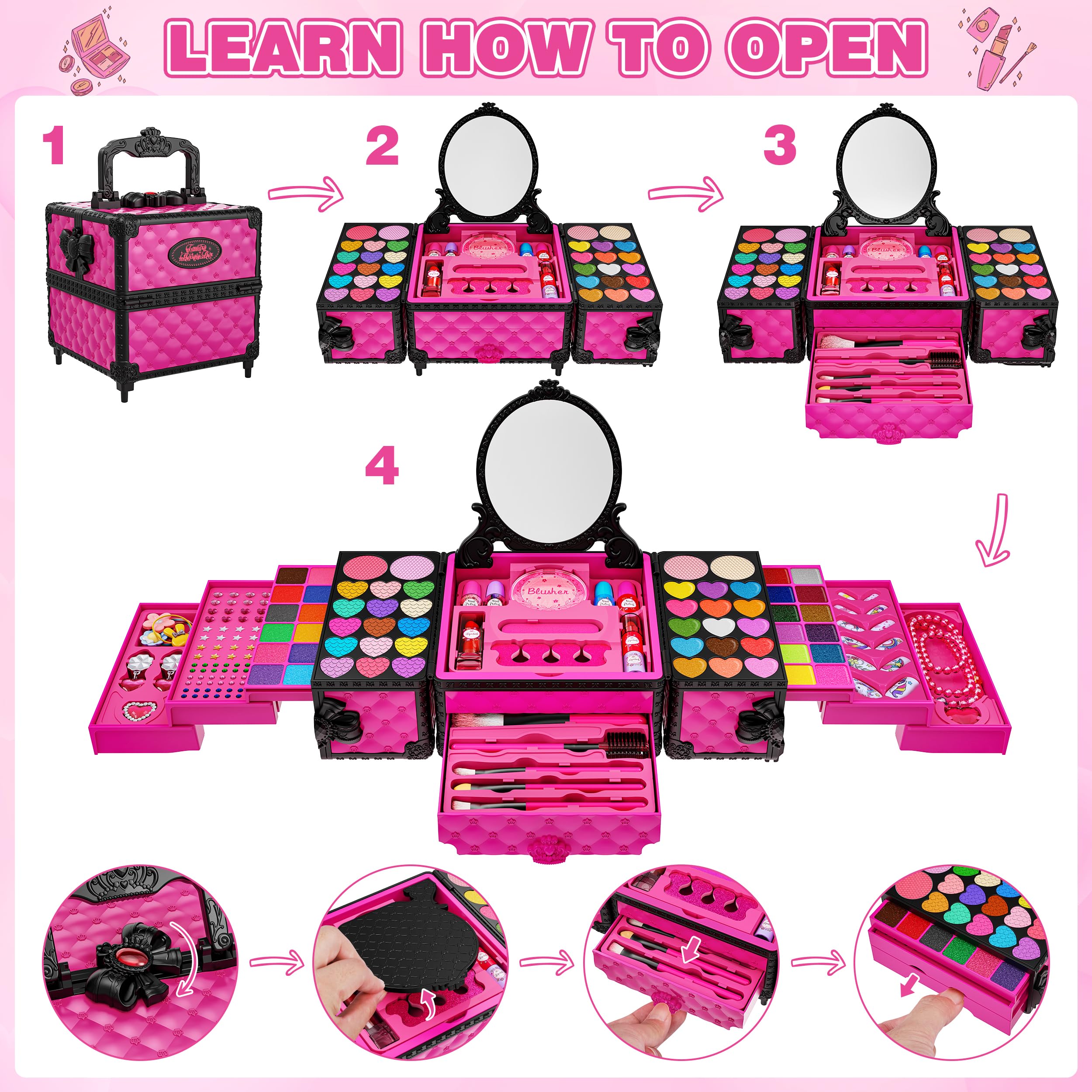 Kuovei nail polishes with nail patches display for fun manicure sessions