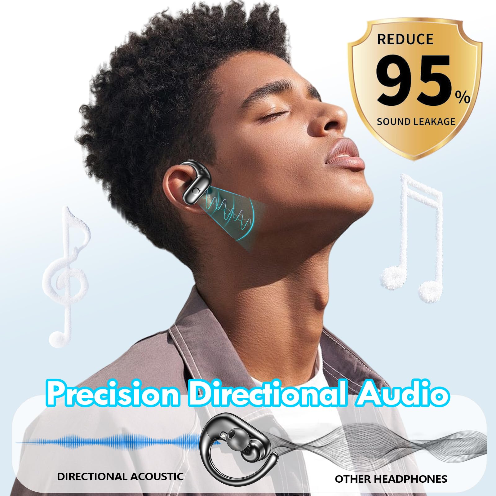 kurdene touch control close-up on earbud, offering easy hands-free operation