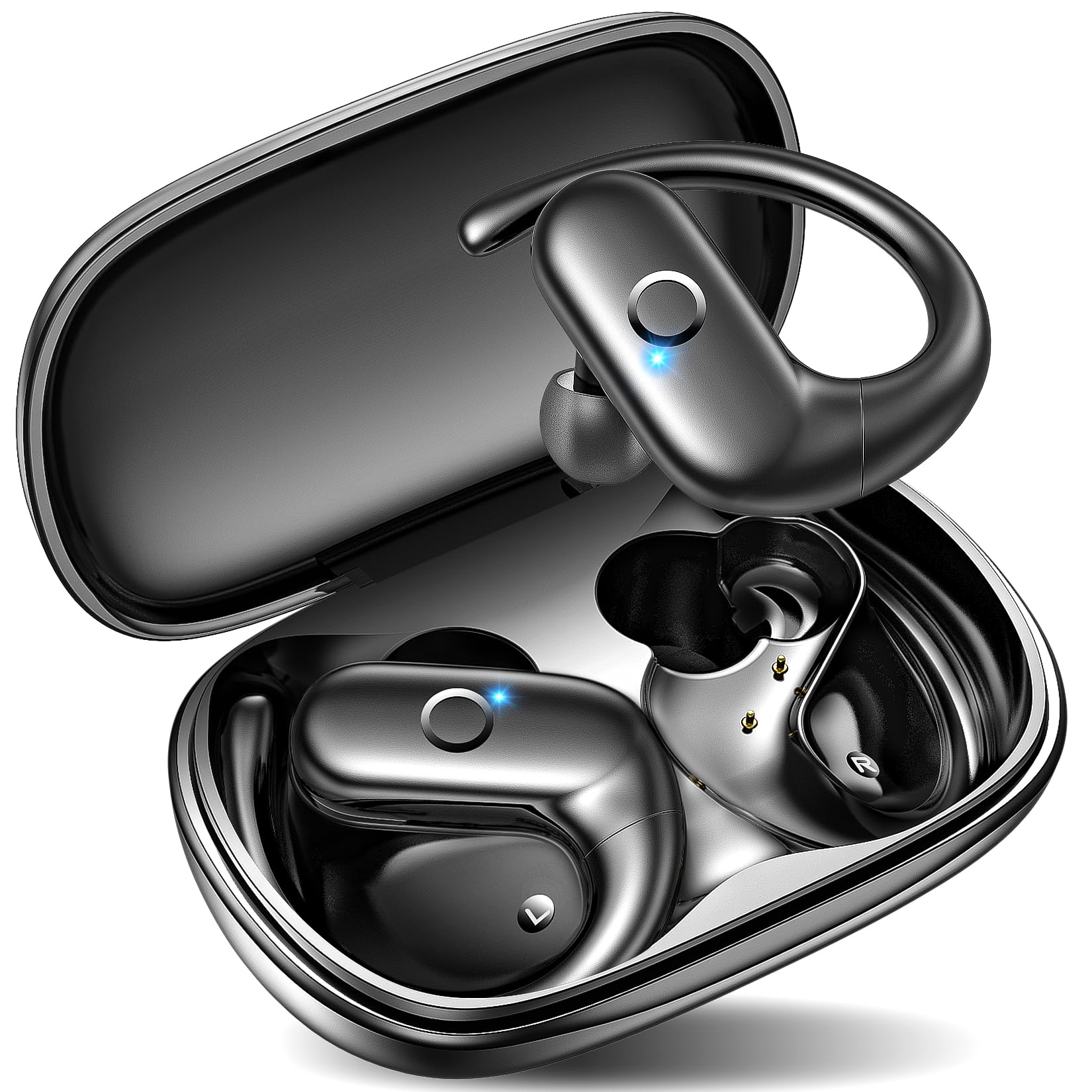 kurdene front packaging showing earbuds and case, showcasing long battery life