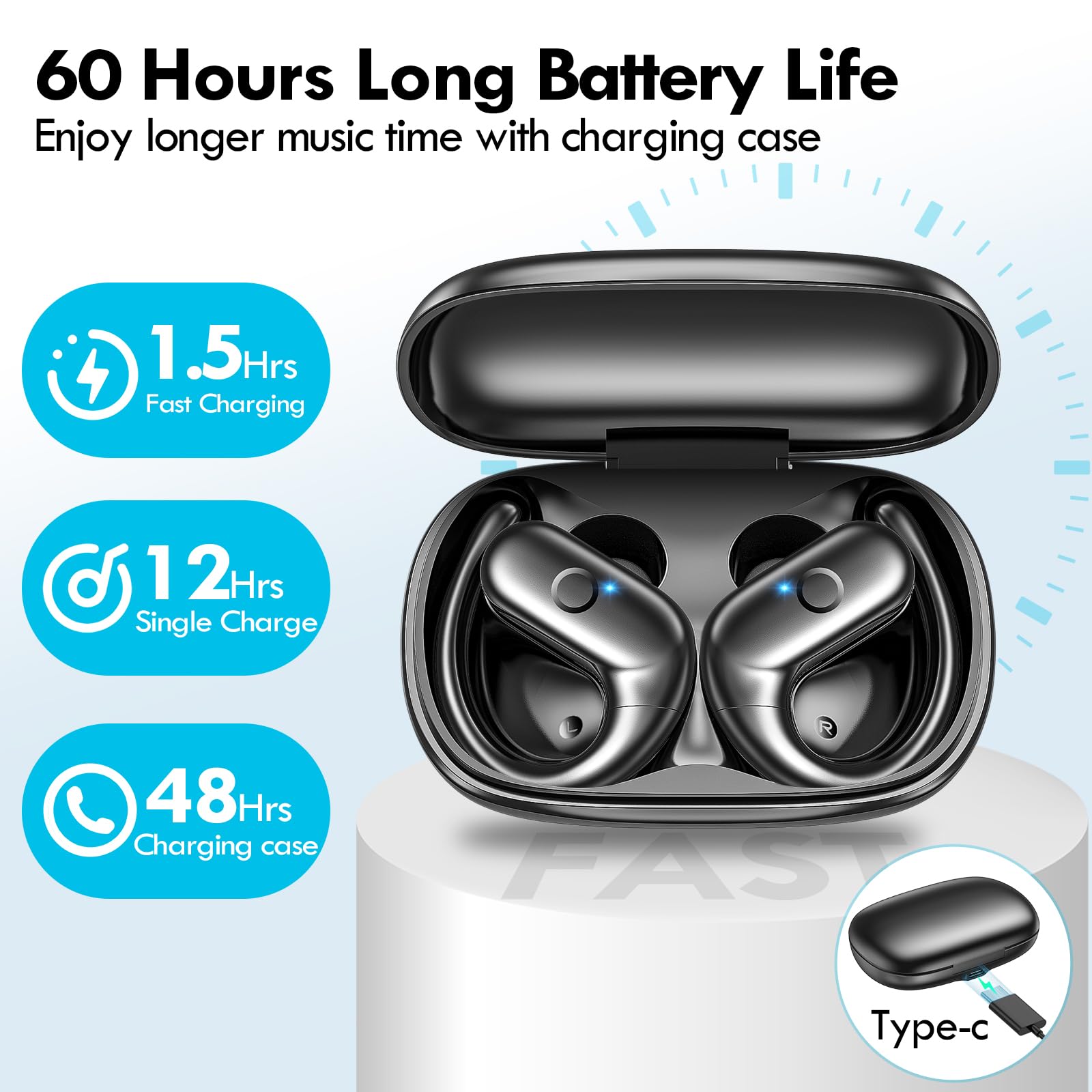 kurdene earbuds on a desk with laptop, signaling comfortable all-day listening