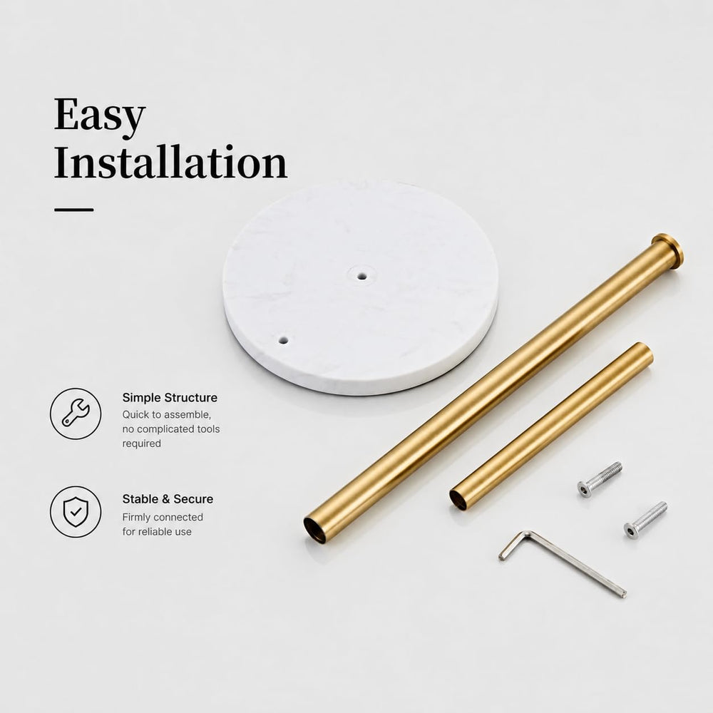 KUUBTH included screws and instruction sheet showing easy assembly benefit