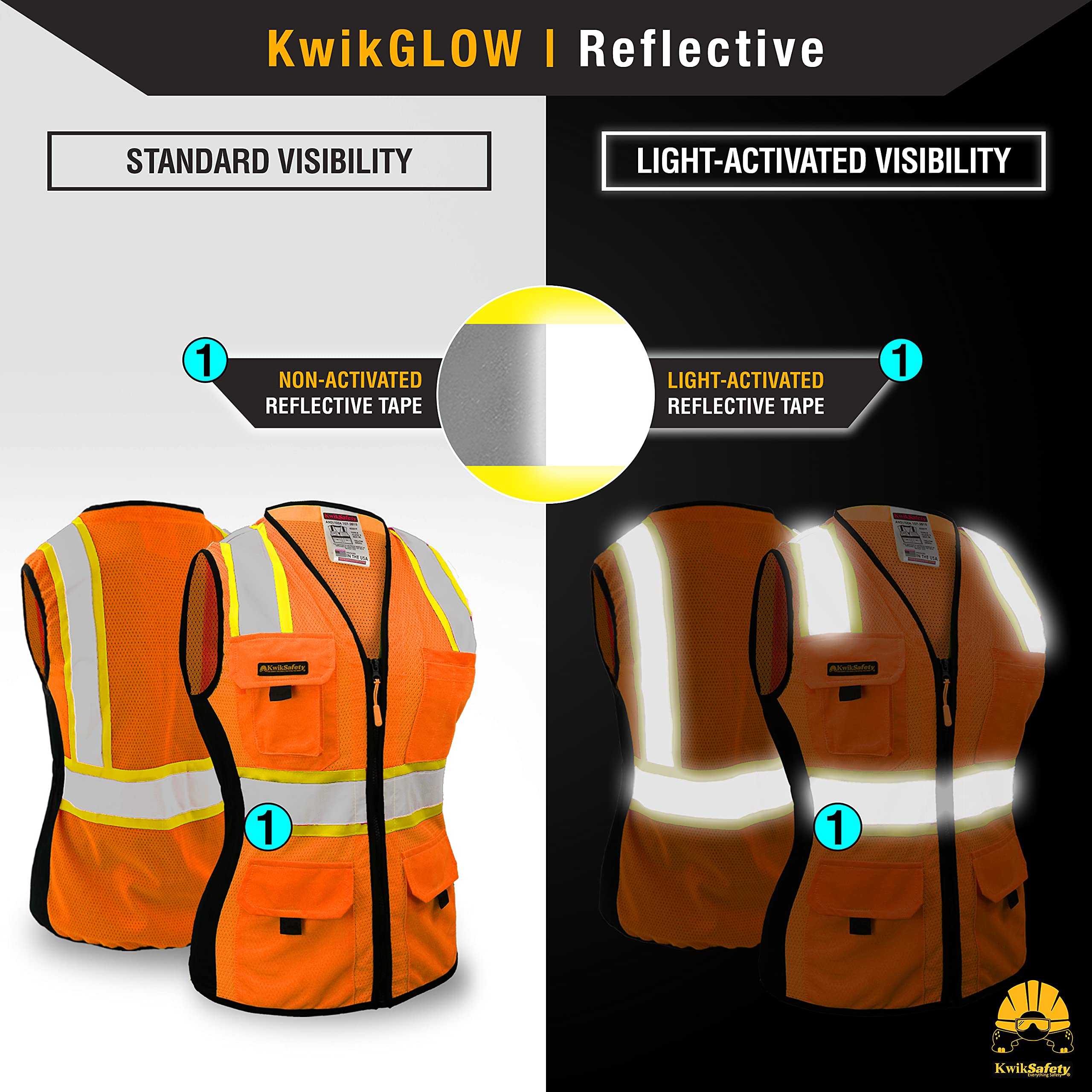KwikSafety vest in use on a construction site showing professional safety wear