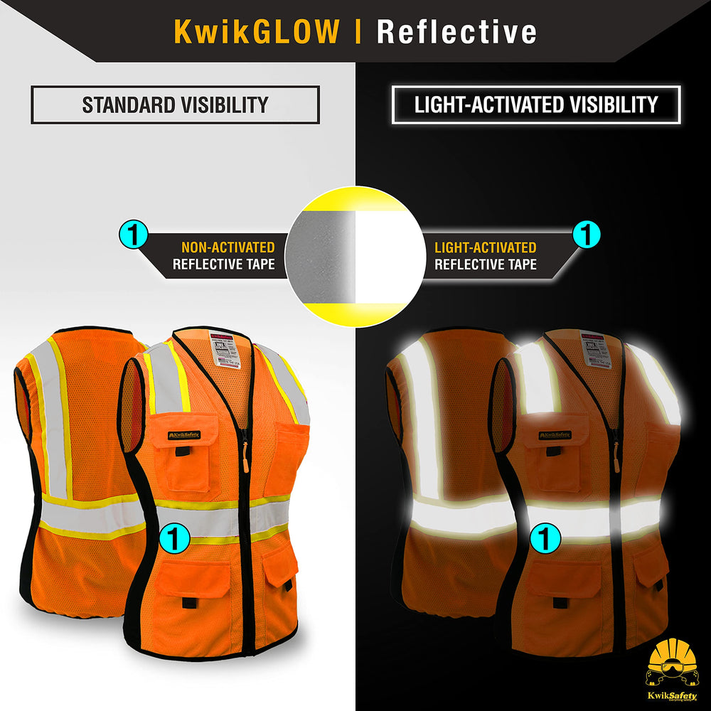 KwikSafety vest in use on a construction site showing professional safety wear