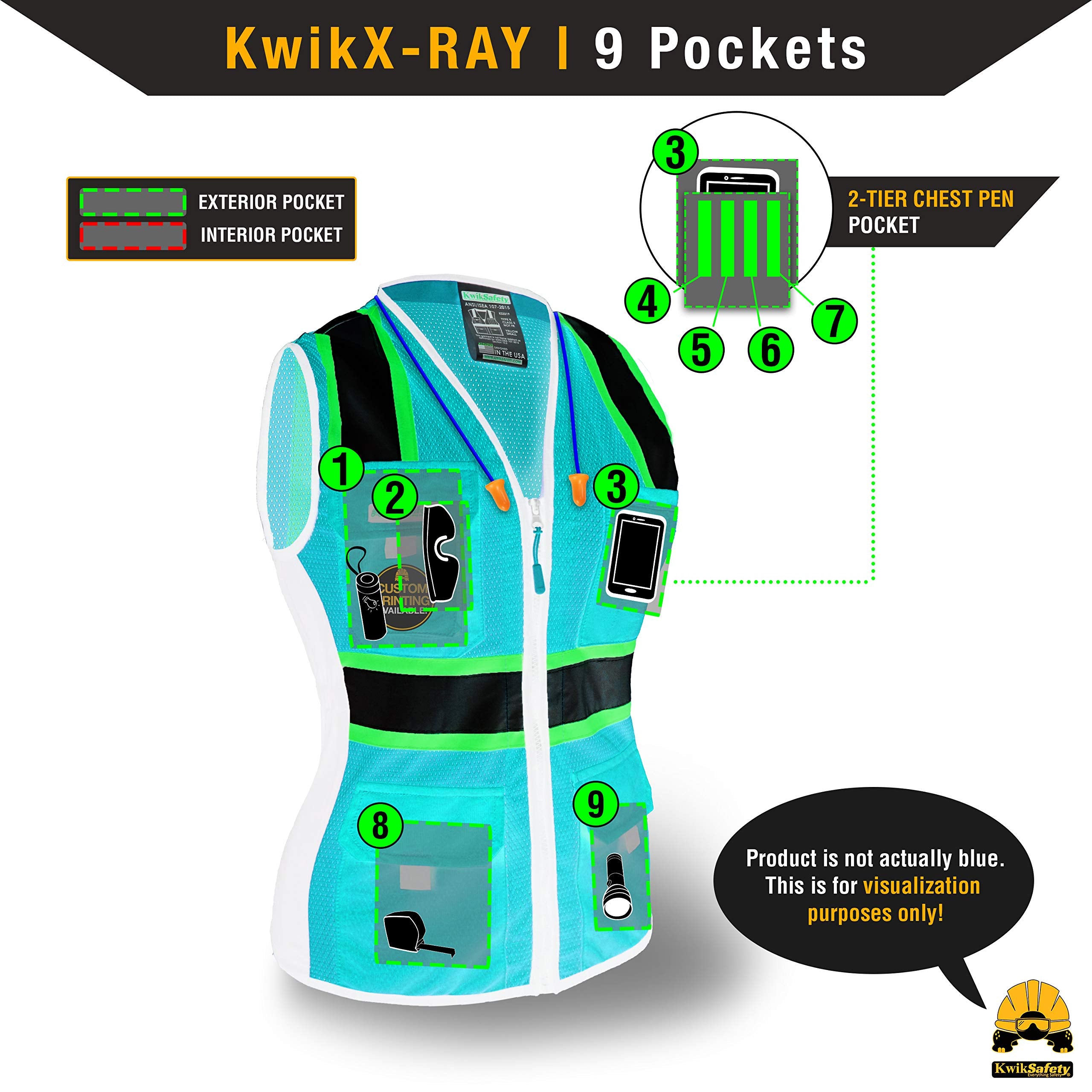 KwikSafety breathable mesh fabric texture demonstrating moisture-wicking comfort