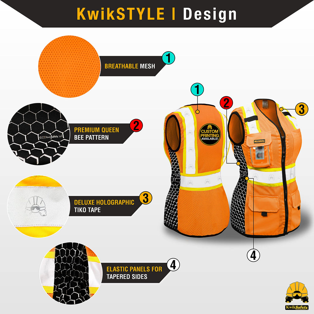 KwikSafety close-up of honeycomb mesh texture showing breathable fabric for cooler comfort