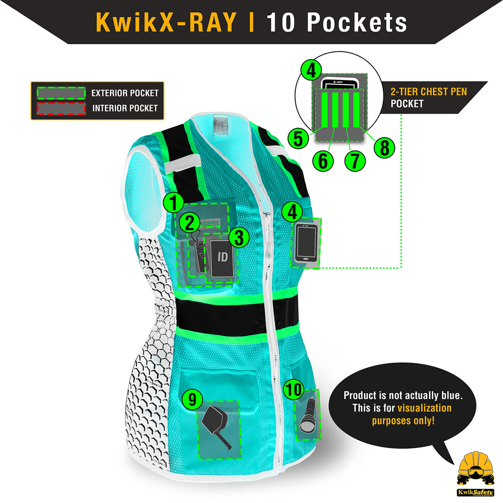 KwikSafety model wearing vest on a worksite illustrating professional appearance and safety