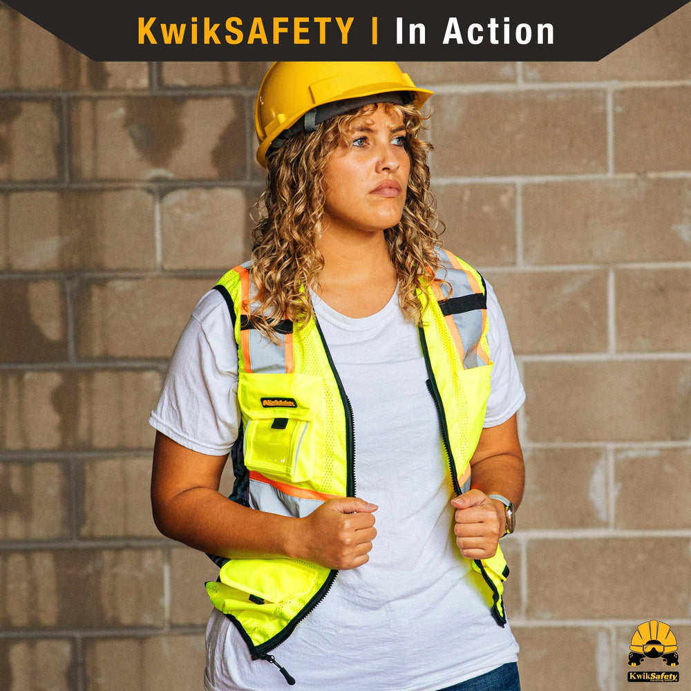 KwikSafety TIGER QUEEN packaging and care label showing machine-washable maintenance benefit
