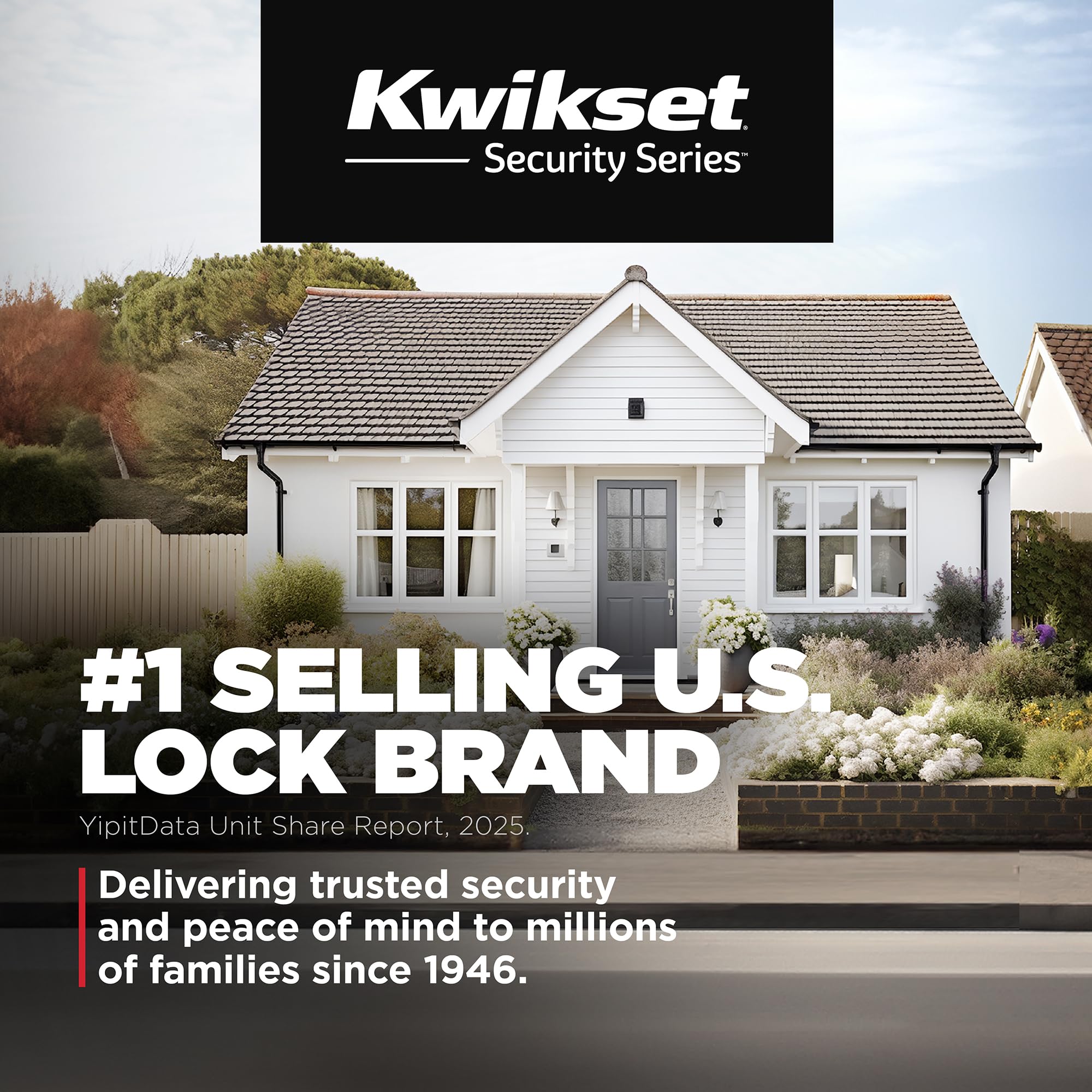 Kwikset 660 installed on home entry in lifestyle setting improving curb appeal benefit