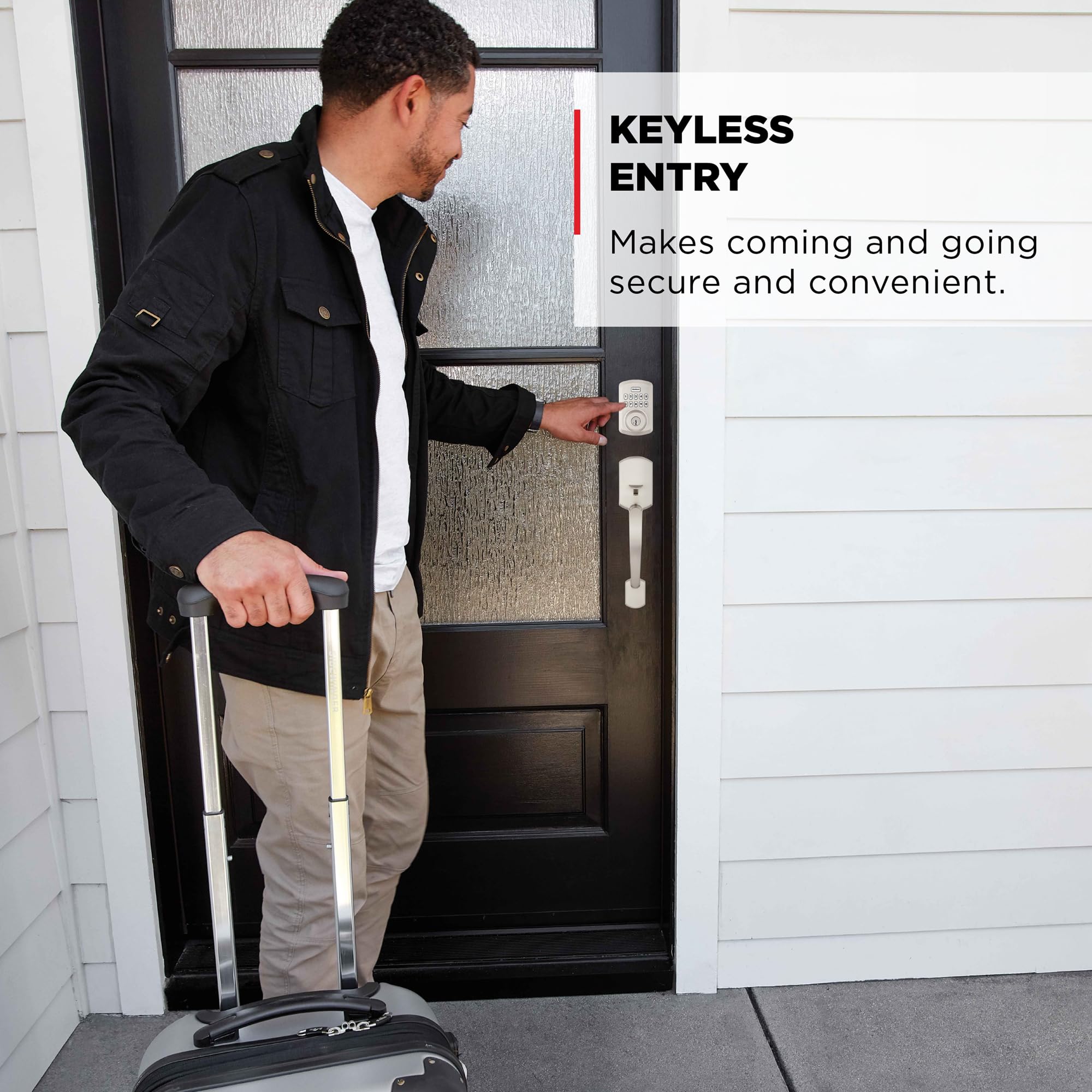 Kwikset profile view of latch and deadbolt demonstrating solid construction and fit