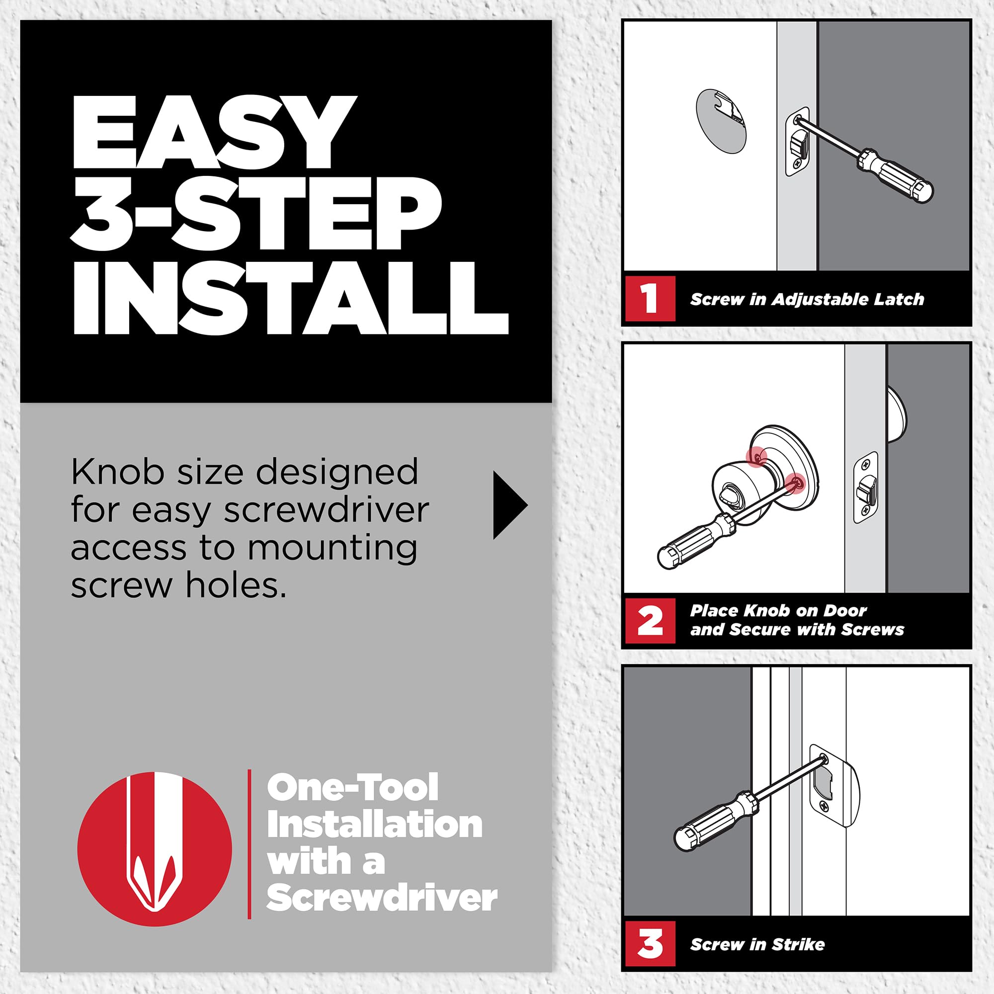 Kwikset Maven interior knob and turnpiece displayed for easy use benefit: convenient interior locking