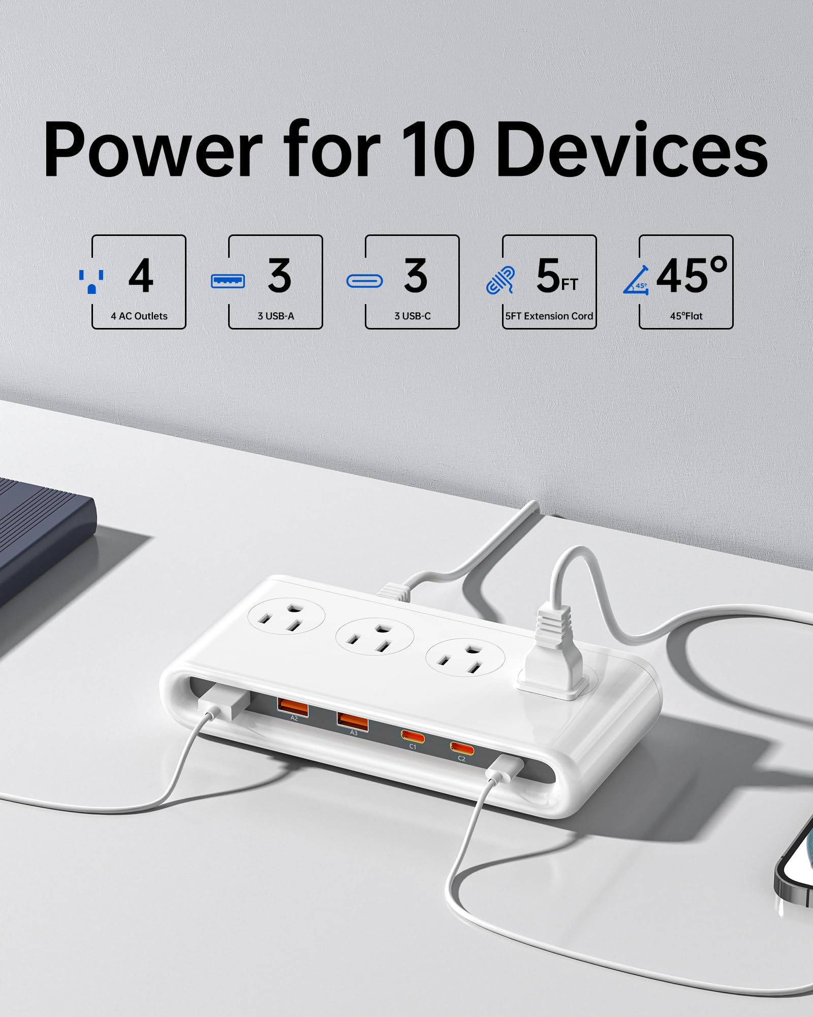 KWRNVO close-up of PD USB-C port highlighting fast 20W charging benefit