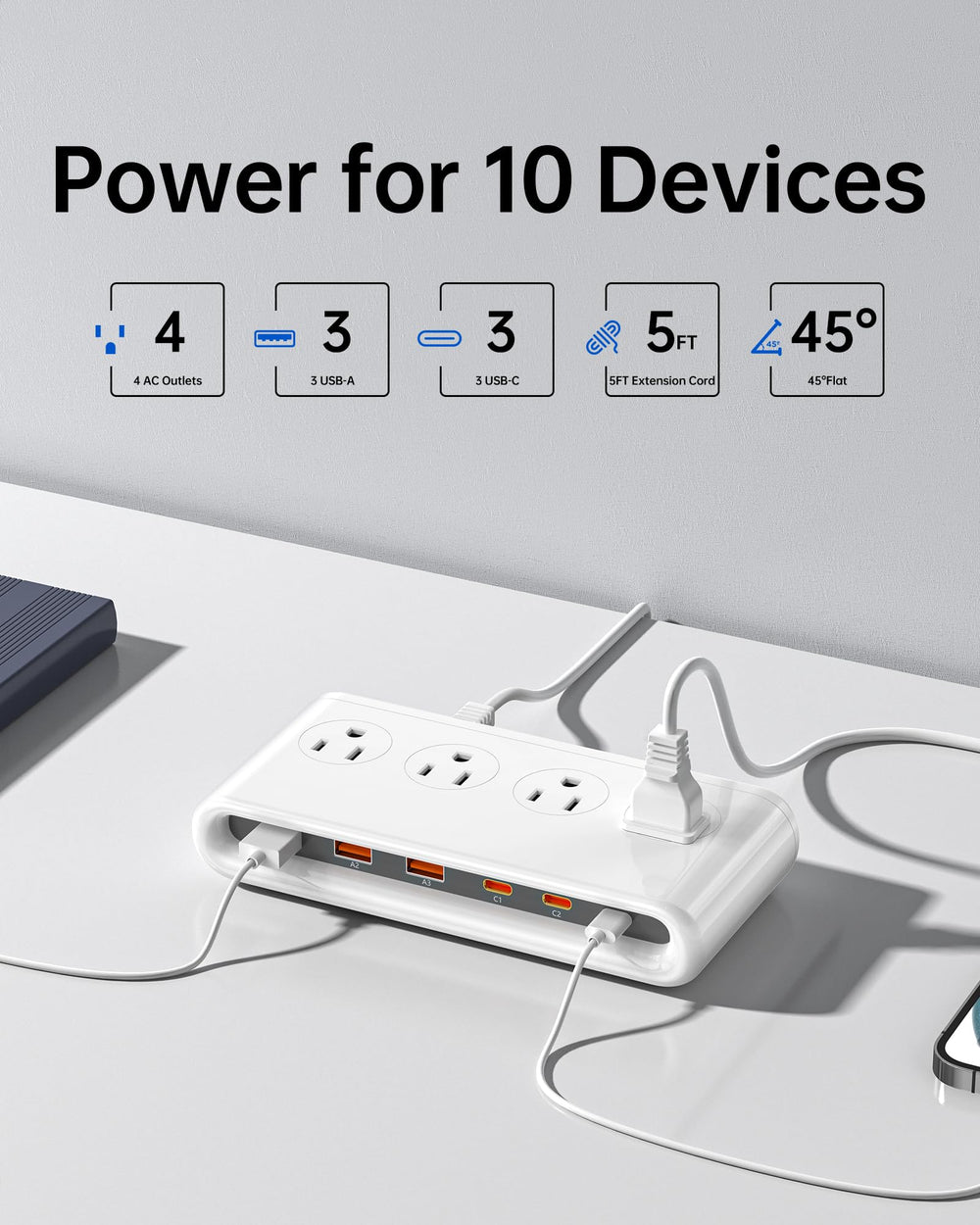 KWRNVO close-up of PD USB-C port highlighting fast 20W charging benefit