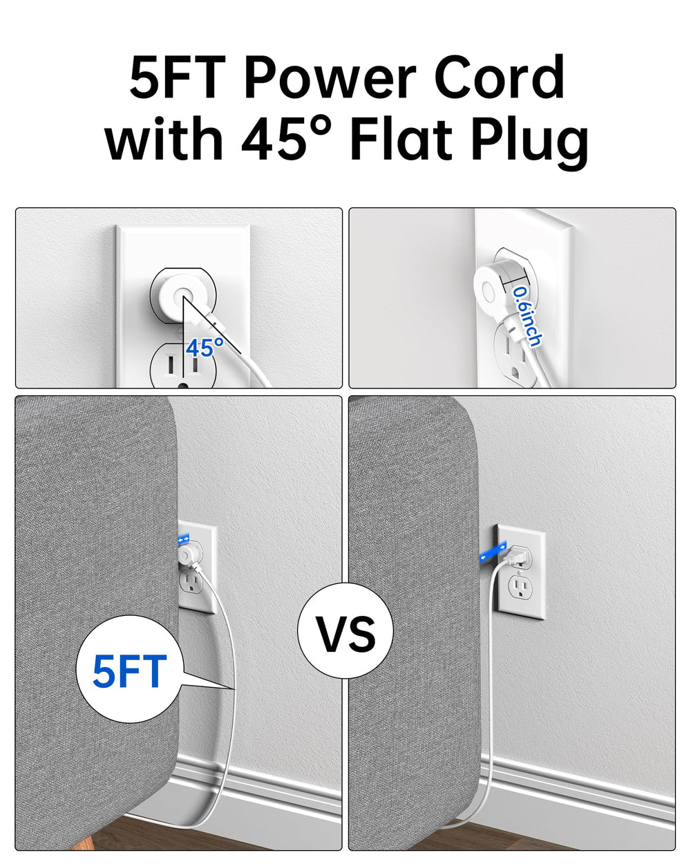KWRNVO premium 4.9ft copper cord close-up showing durability and flexibility