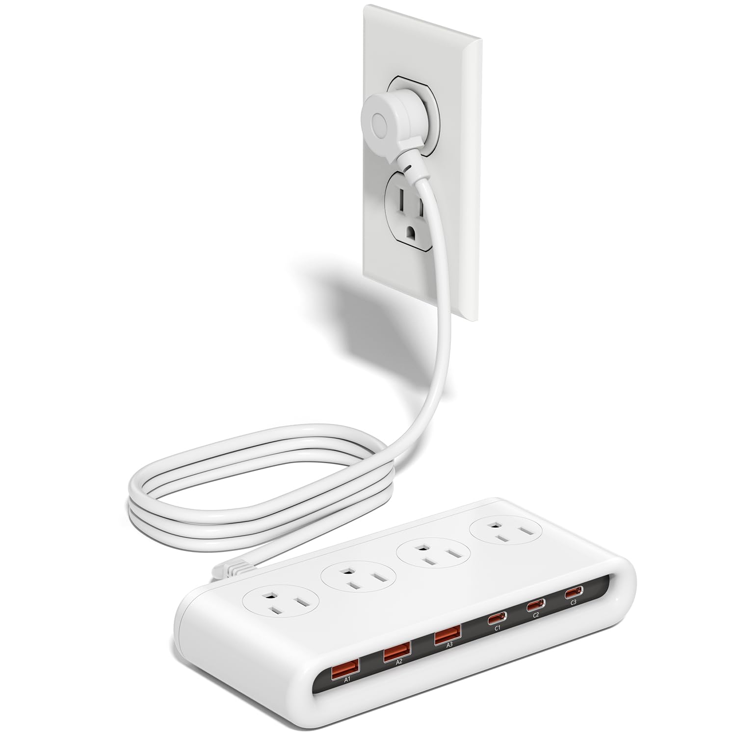 KWRNVO front view of charging station showing ports and outlets for organized charging