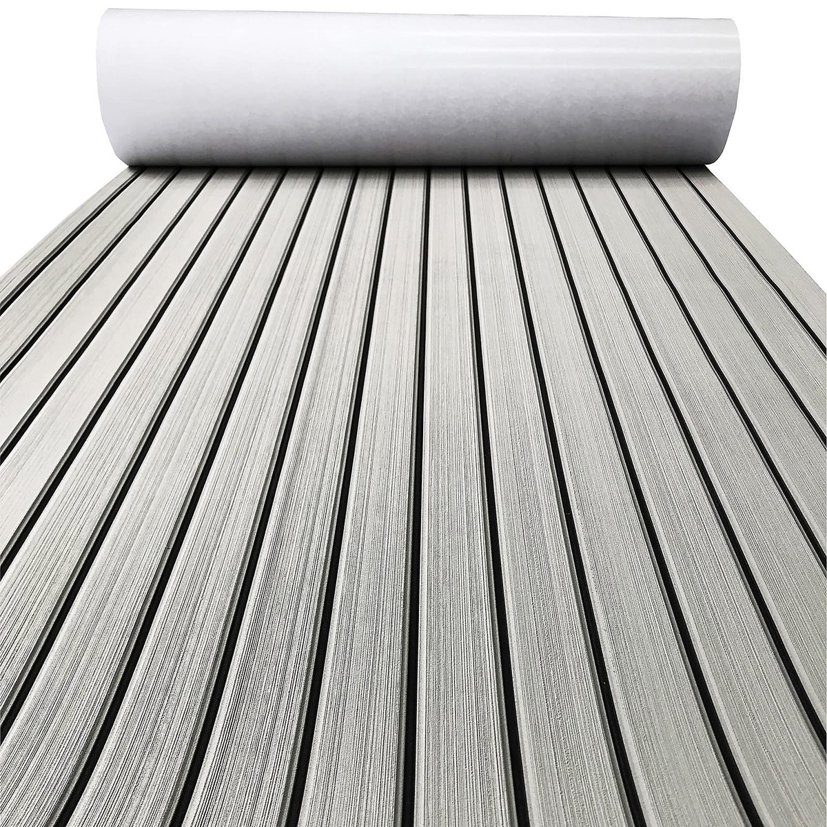 KXKZREN front view of faux teak sheet showing neat plank pattern and aesthetic upgrade