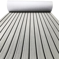 KXKZREN front view of faux teak sheet showing neat plank pattern and aesthetic upgrade