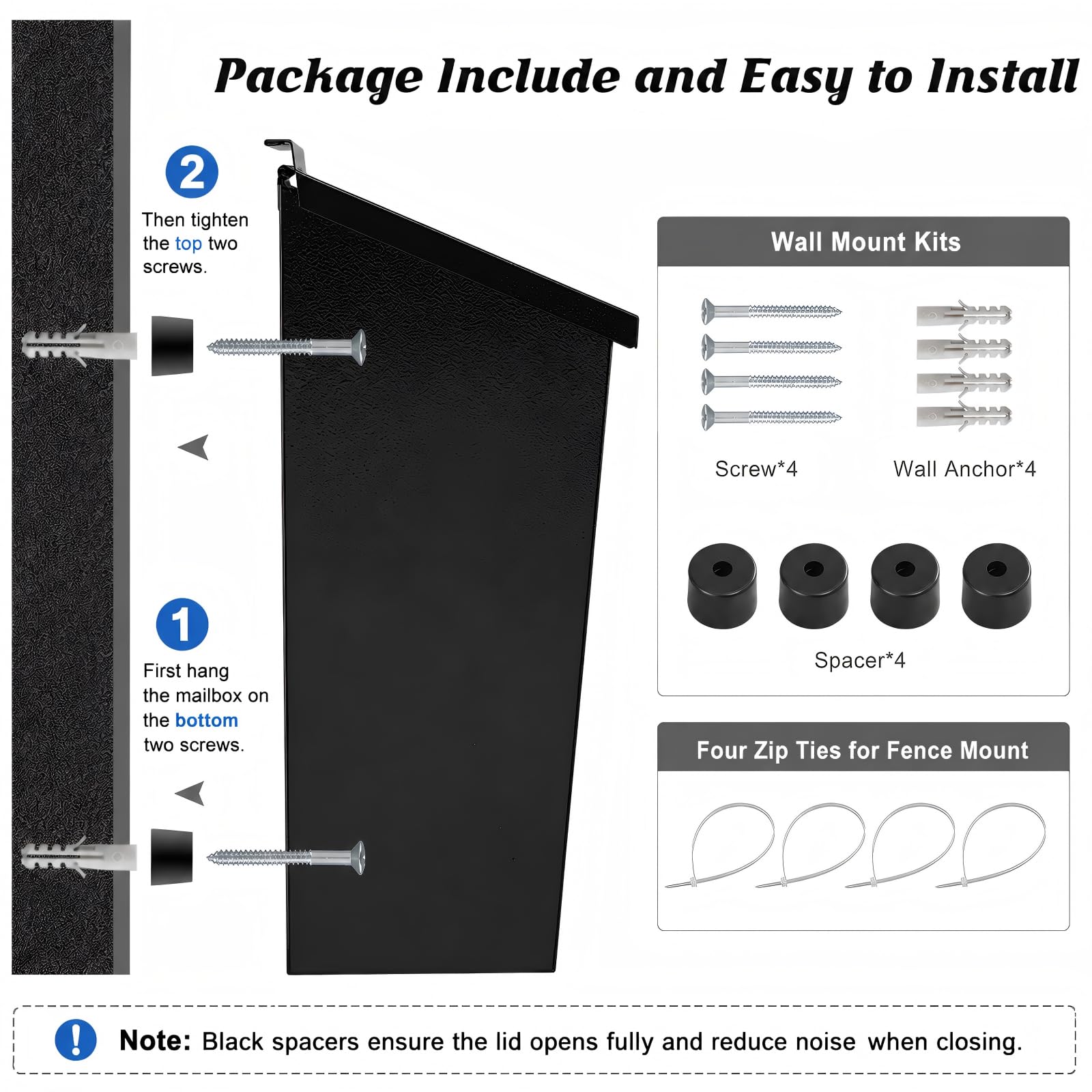 KYODOLED mounting hardware and spacers laid out for quick wall installation