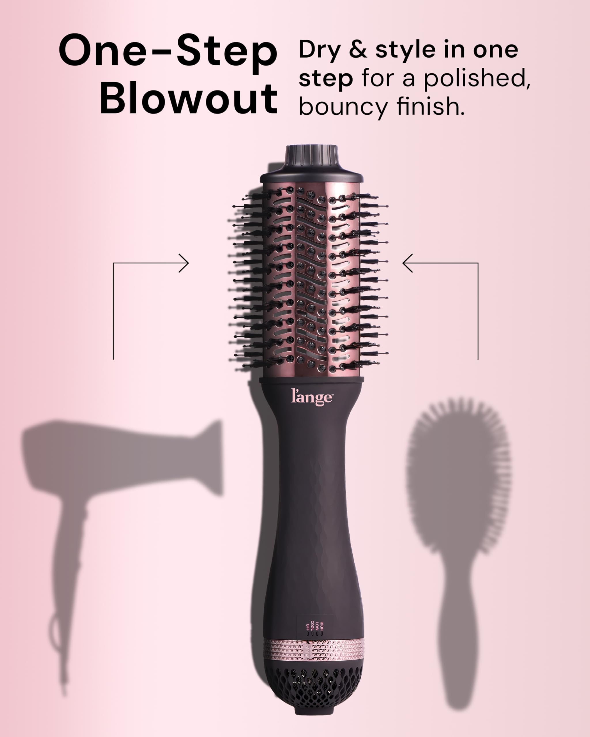 L'ANGE HAIR oval titanium barrel close-up highlighting even heat distribution