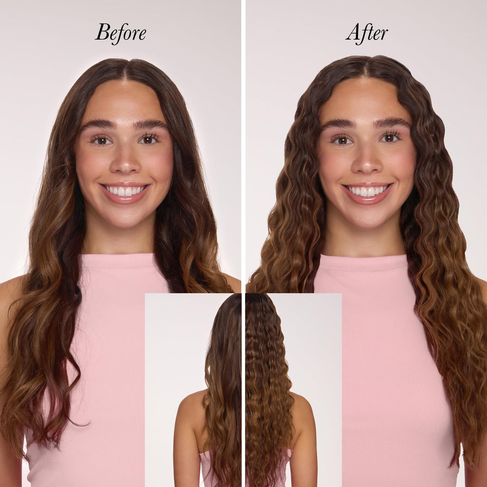 L'ANGE HAIR bottle in hand demonstrating compact, on-the-go convenience