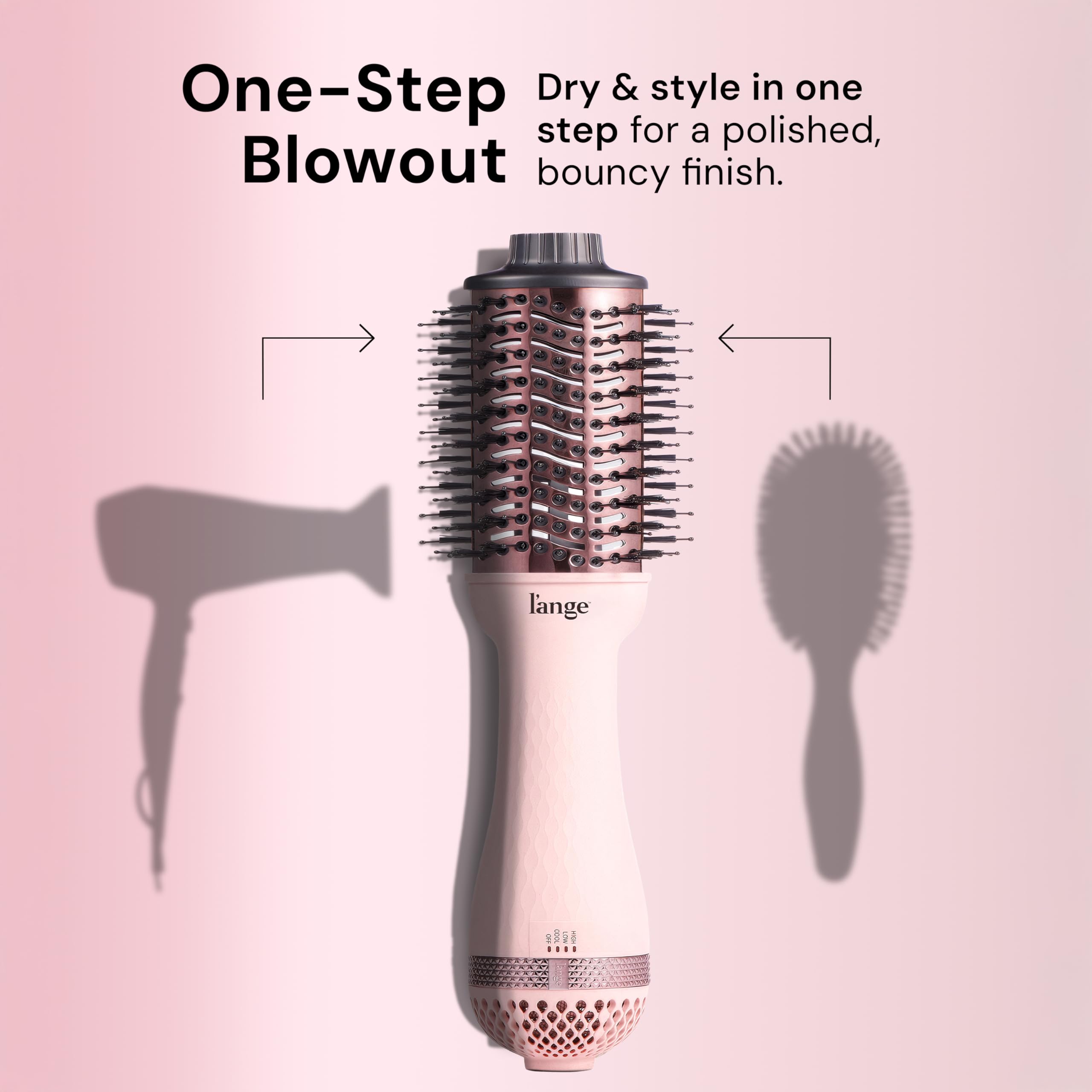 L'ANGE HAIR titanium oval barrel close-up for even heat and smoother results