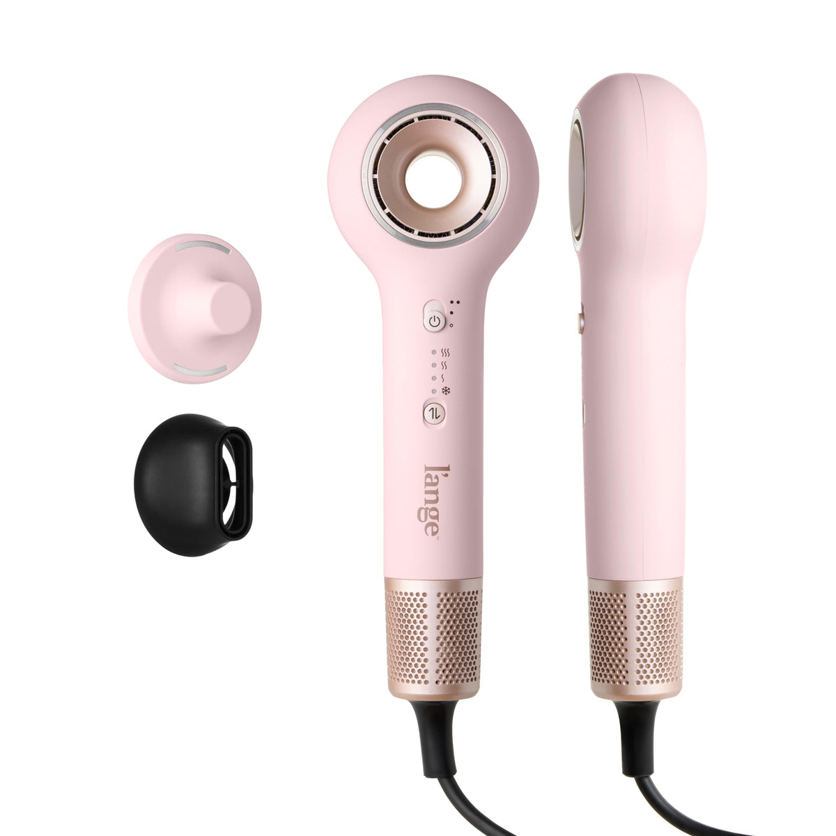 L'ANGE HAIR front view of HaloRing dryer showing streamlined shape and quick-drying benefit