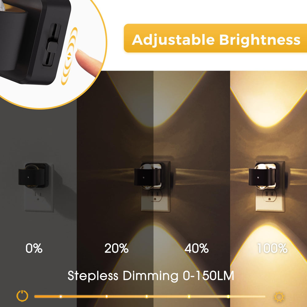 L LOHAS LED close-up of brightness control button for adaptable lighting levels
