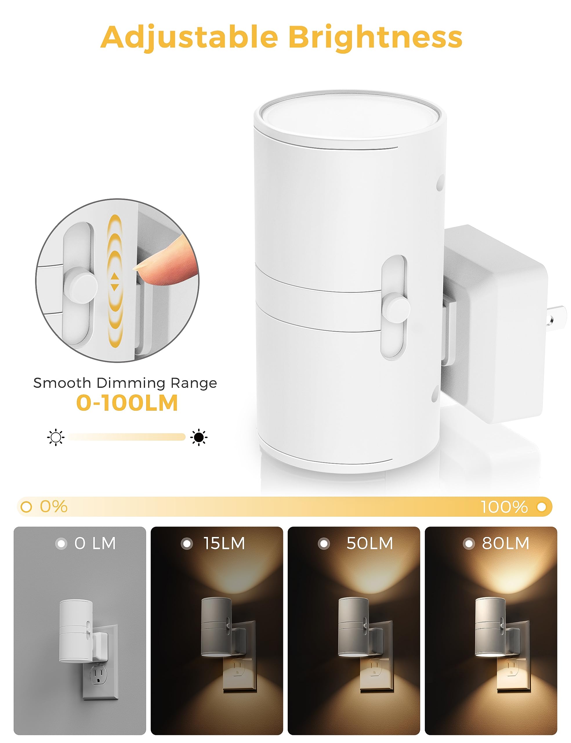 L LOHAS LED close-up of dimmer button for quick brightness adjustments