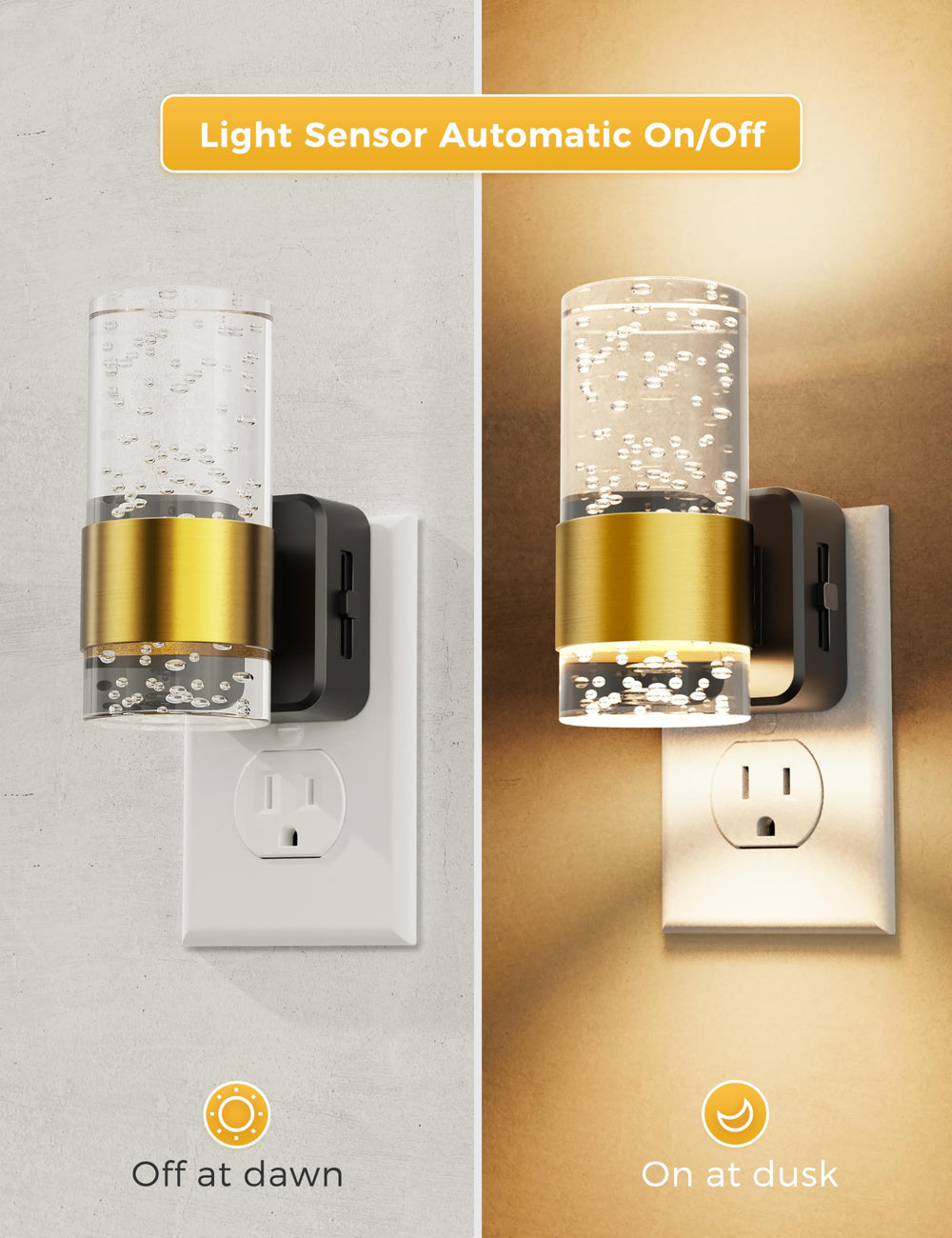 L LOHAS LED gold ring detail accent adding decorative elegance to night lighting