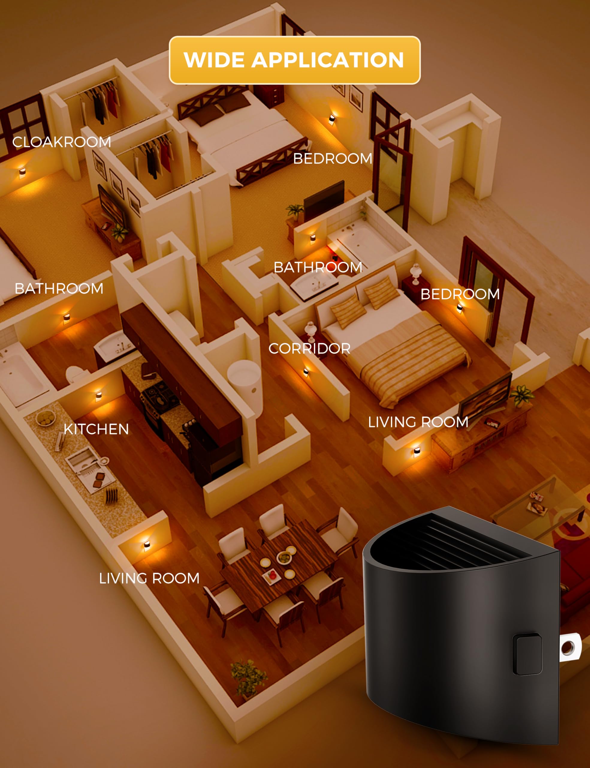 L LOHAS LED in bedroom creating cozy low-glare lighting for restful sleep benefit