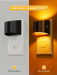 L LOHAS LED plugged into hallway outlet providing safe night guidance benefit