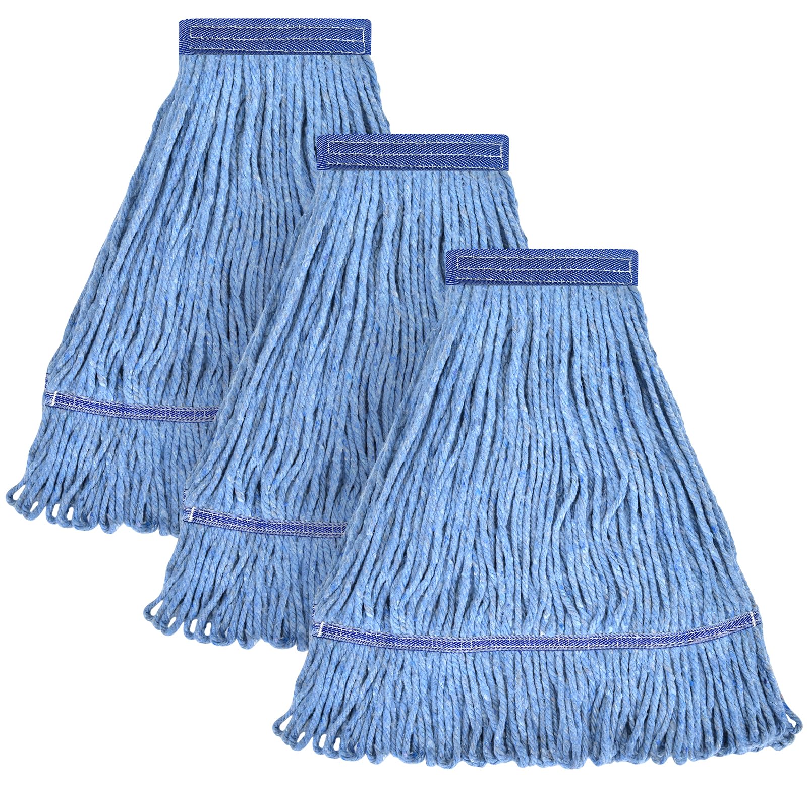 L Luke Supply front view pack of 3 mop heads showing color and quantity for reliable refills