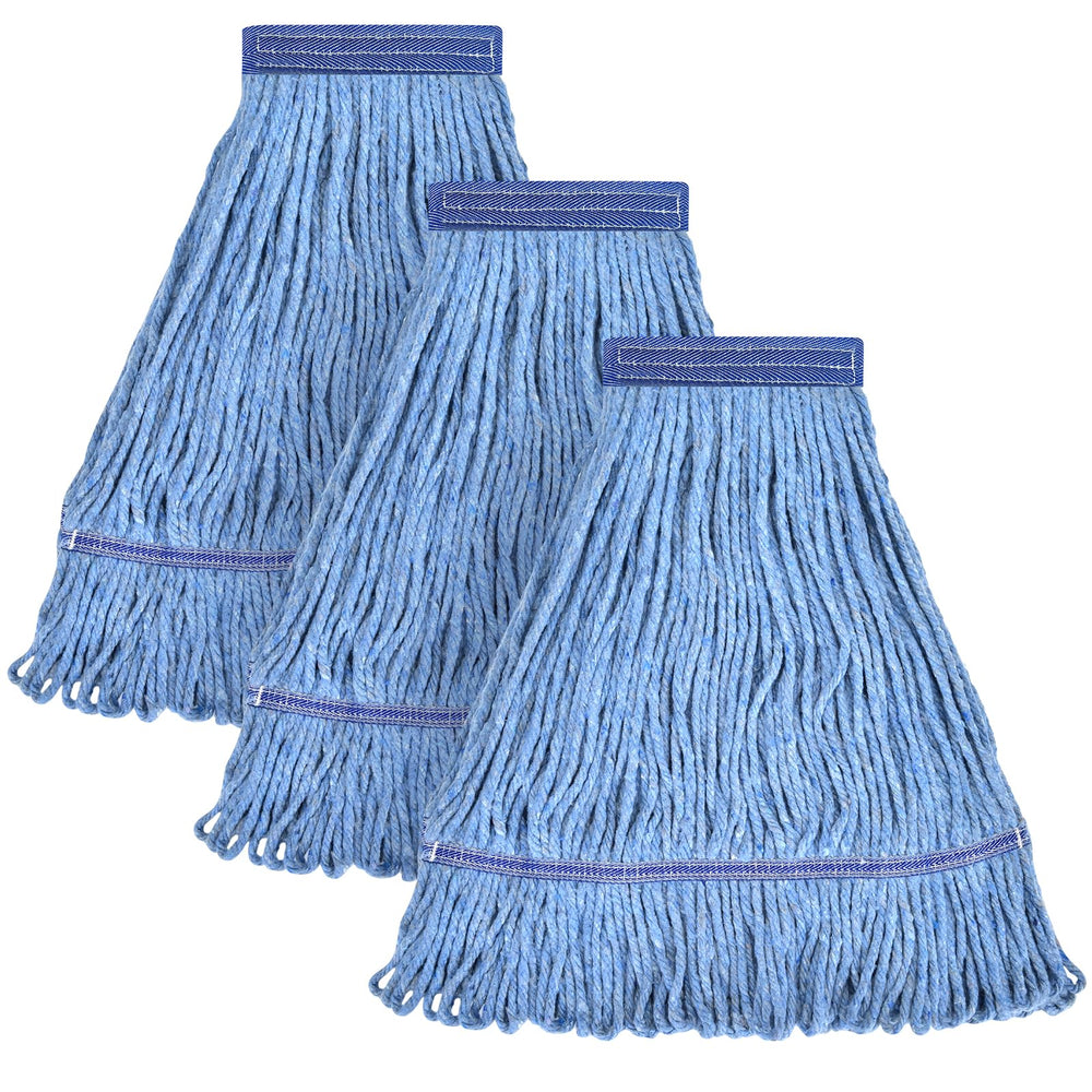 L Luke Supply front view pack of 3 mop heads showing color and quantity for reliable refills