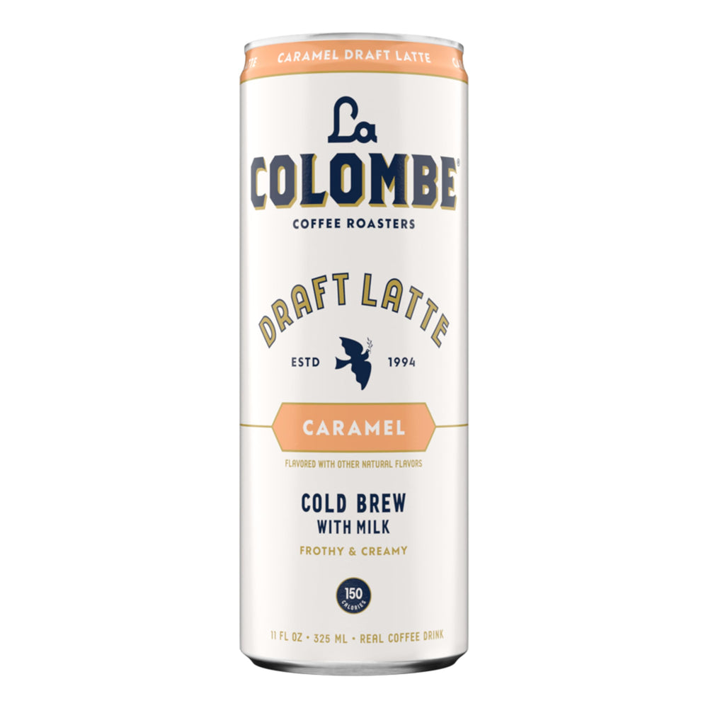 La Colombe can in backpack showing travel-ready cold-brew convenience