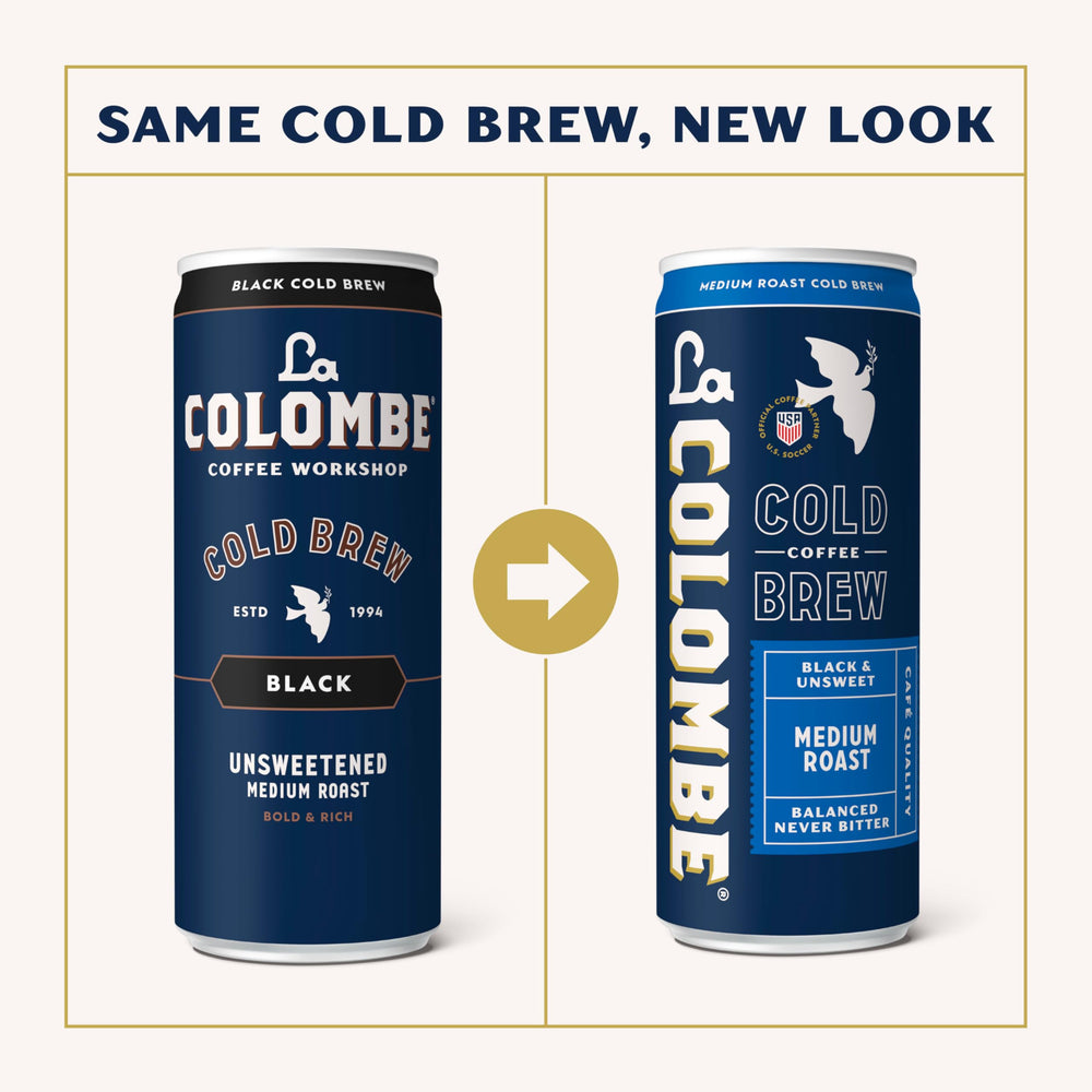 La Colombe label close-up highlighting bean-sourced craftsmanship and purity