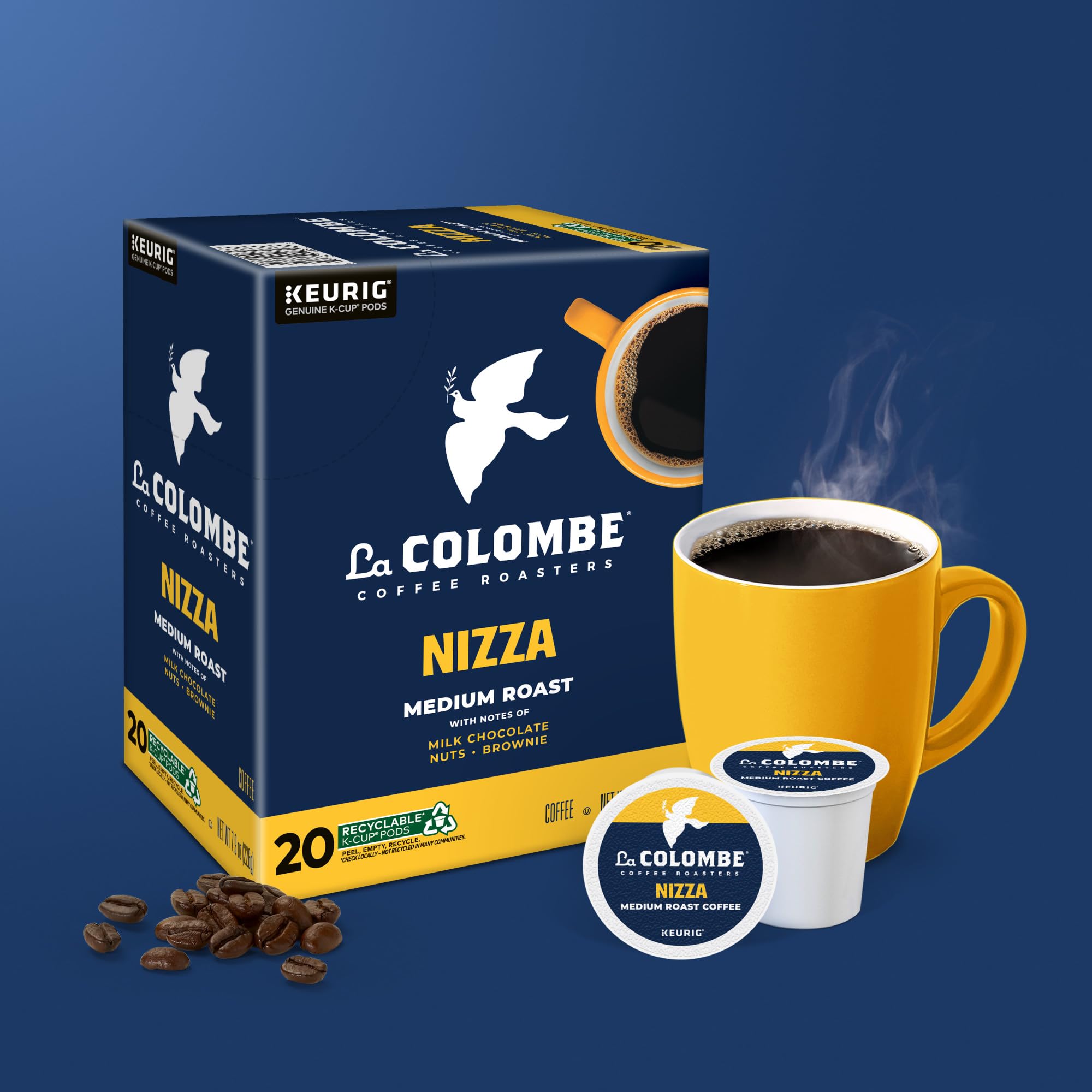 Step-by-step visual of peeling and emptying La Colombe pod for local recycling